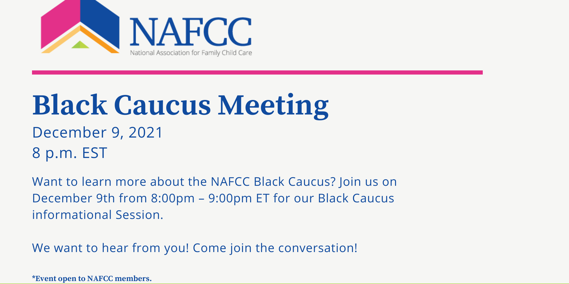 Black Caucus Informational Session National Association for Family