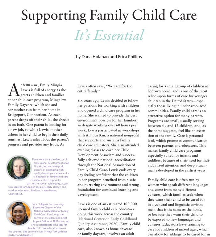 supporting family child care