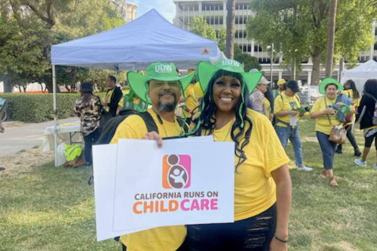 California runs on child care sign