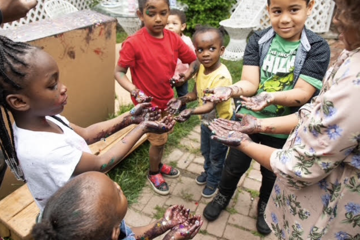 A group of children