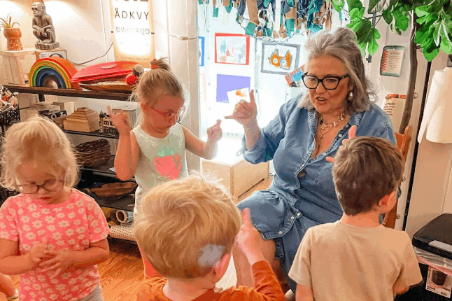 Child educator teaching